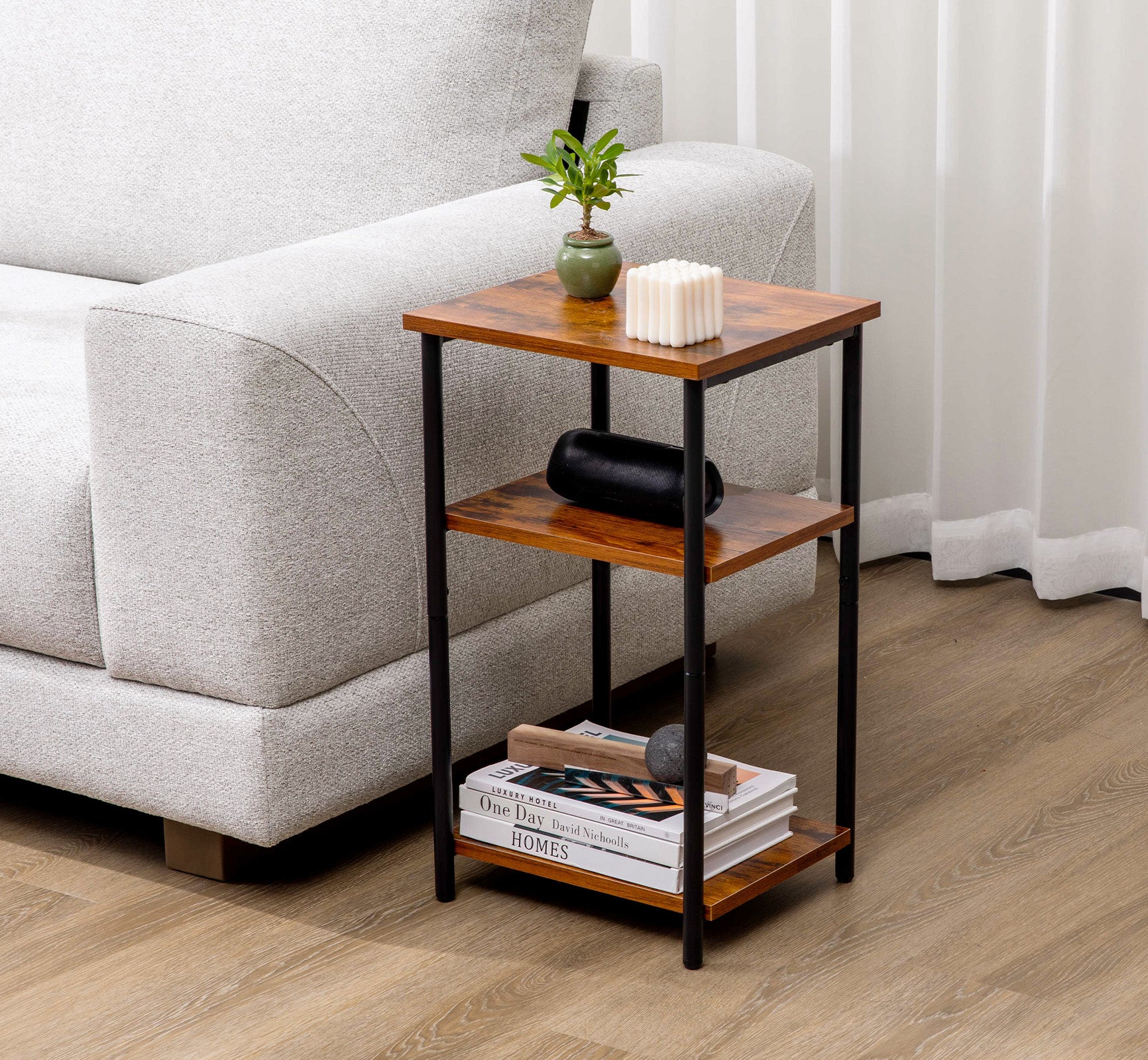 Mesa de Café Ajustable de 3 Niveles