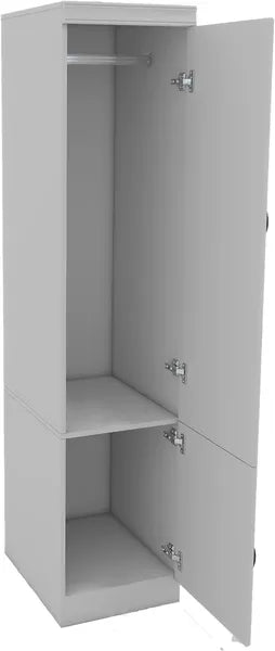 Livelylodge Slim White Storage Cabinet With Glass Door – Space-Saving Tall Organizer With Metal Handles, Perfect For Small Spaces Or Bedroom Use