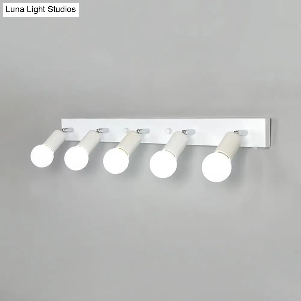 ديكوربايتس™ ثريا حائطية لغرفة النوم بثلاثة أرباع الرأس بلمسة نهائية معدنية بسيطة مع لمبة مكشوفة - أسود/أبيض