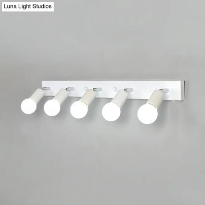 ديكوربايتس™ ثريا حائطية لغرفة النوم بثلاثة أرباع الرأس بلمسة نهائية معدنية بسيطة مع لمبة مكشوفة - أسود/أبيض