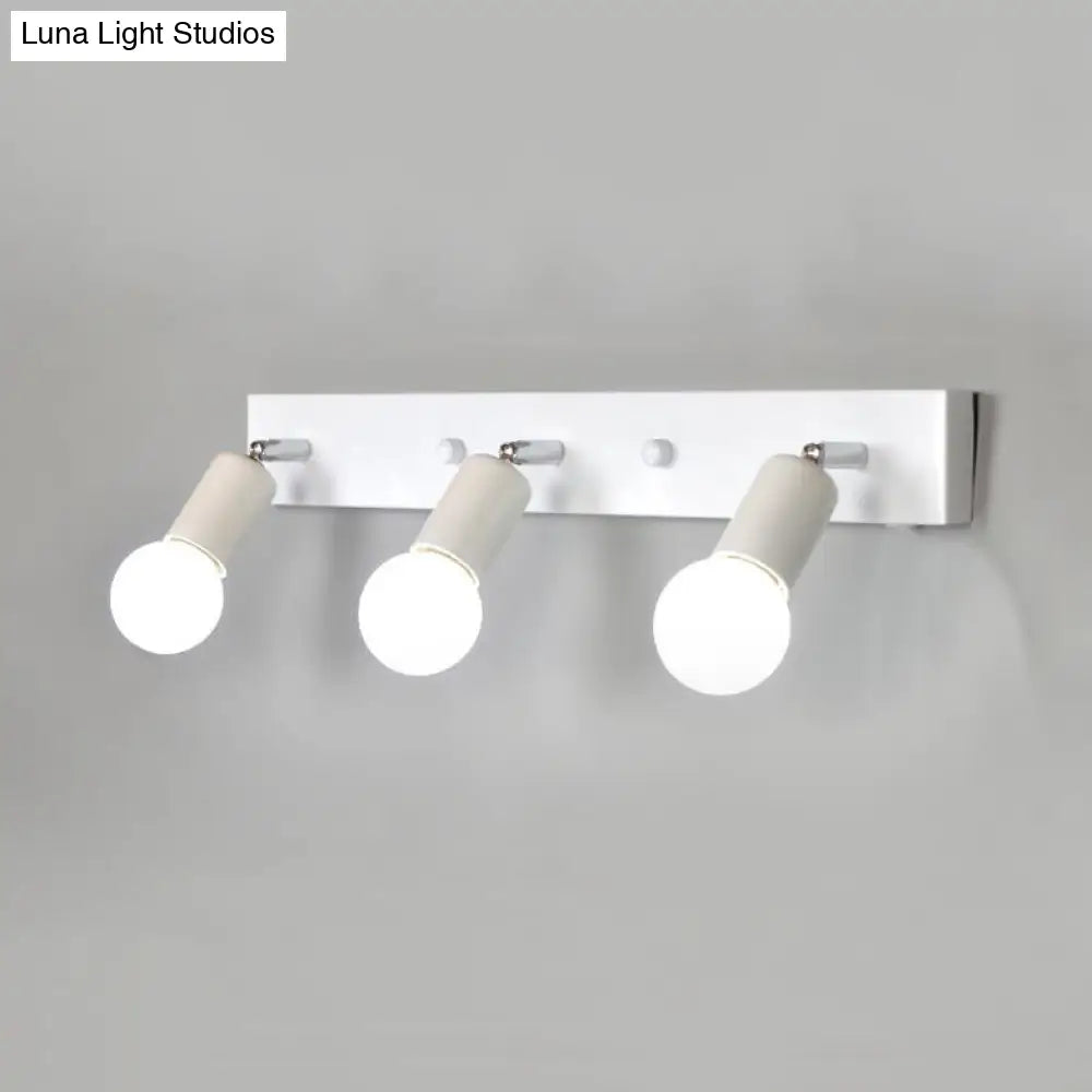 ديكوربايتس™ ثريا حائطية لغرفة النوم بثلاثة أرباع الرأس بلمسة نهائية معدنية بسيطة مع لمبة مكشوفة - أسود/أبيض