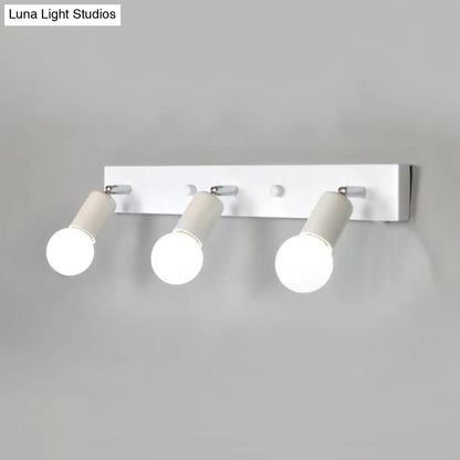 ديكوربايتس™ ثريا حائطية لغرفة النوم بثلاثة أرباع الرأس بلمسة نهائية معدنية بسيطة مع لمبة مكشوفة - أسود/أبيض