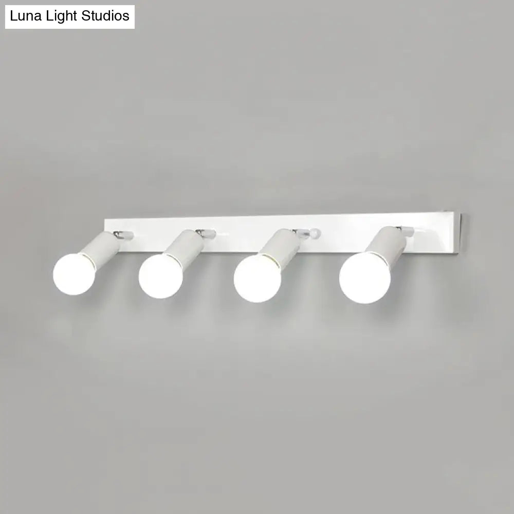 ديكوربايتس™ ثريا حائطية لغرفة النوم بثلاثة أرباع الرأس بلمسة نهائية معدنية بسيطة مع لمبة مكشوفة - أسود/أبيض