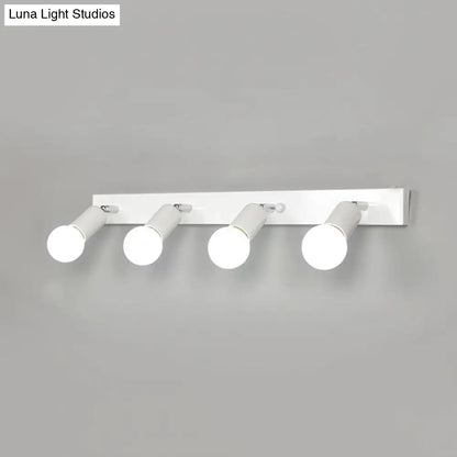 ديكوربايتس™ ثريا حائطية لغرفة النوم بثلاثة أرباع الرأس بلمسة نهائية معدنية بسيطة مع لمبة مكشوفة - أسود/أبيض