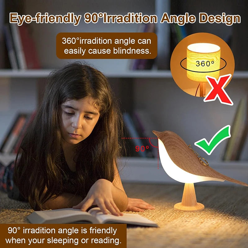 3 Colour Wooden Bird Night Light