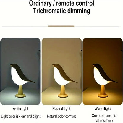 3 Colour Wooden Bird Night Light