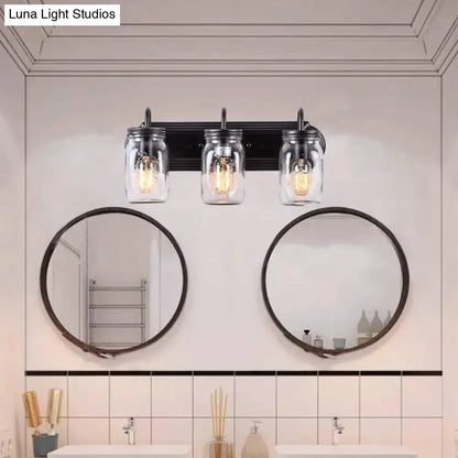 Apliques de pared de metal de 3 cabezales para baño - Diseño de tarro de conservas - Lámparas de pared