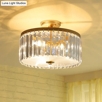 مصباح سقف أسطواني كريستالي من DecorBites™ بثلاثة مصابيح، باللون الذهبي/الفضي/الأسود الأنيق، مناسب لغرفة الطعام