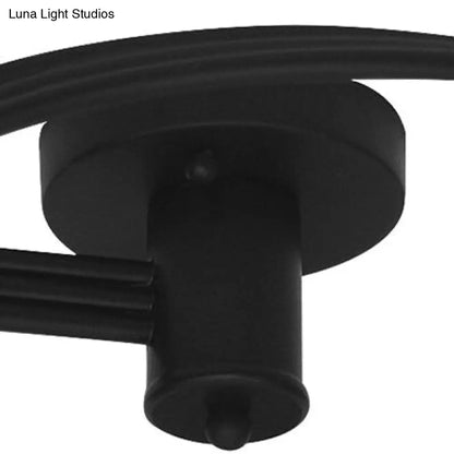 DecorBites™ DecorBites™ 3-Light Mediterranean Stained Glass Semi-Flush Ceiling Fixture with Blue Shade for Dining Room