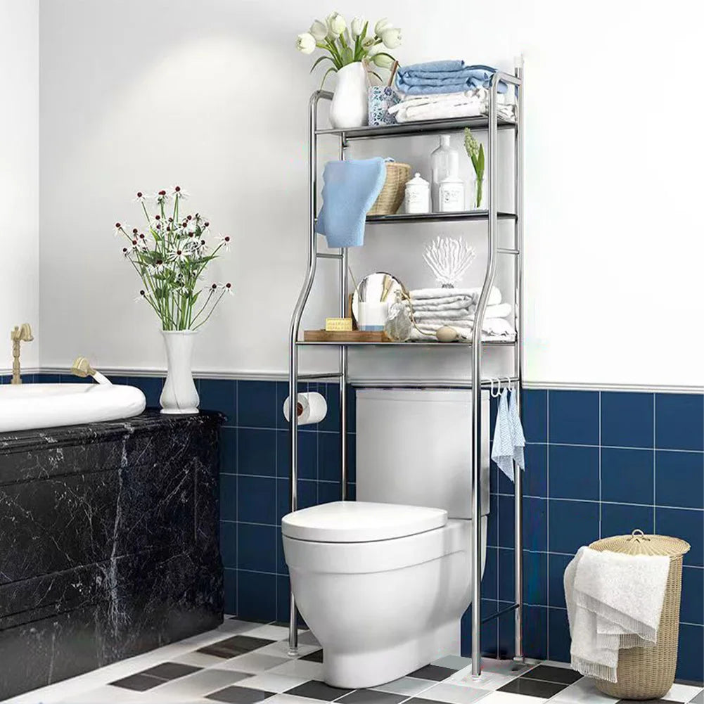3-Tier Over Toilet Metal Storage Shelf - 3 Tier Stainless / United States