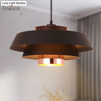 DecorBites™ DecorBites™ 3-Tier Retro Drum Style Ceiling Fixture in Black for Restaurant