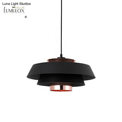 DecorBites™ DecorBites™ 3-Tier Retro Drum Style Ceiling Fixture in Black for Restaurant