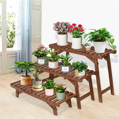 3 Tier Wood Ladder Plant Stand