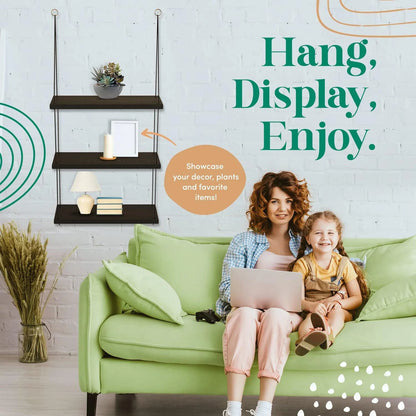 3-Tier Wooden Floating Shelf for Boho Decor