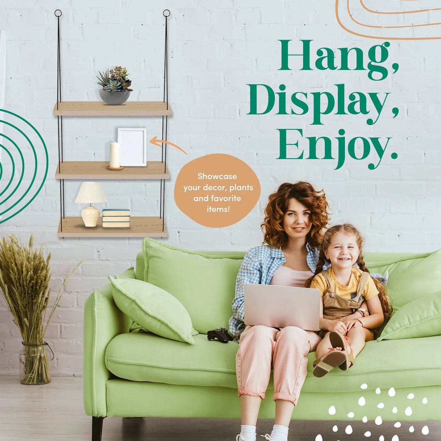 3-Tier Wooden Floating Shelf for Boho Decor