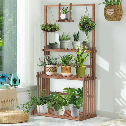 3-Tier Wooden Hanging Plant Stand