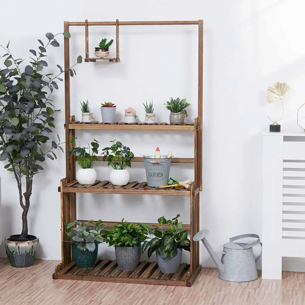 3-Tier Wooden Hanging Plant Stand