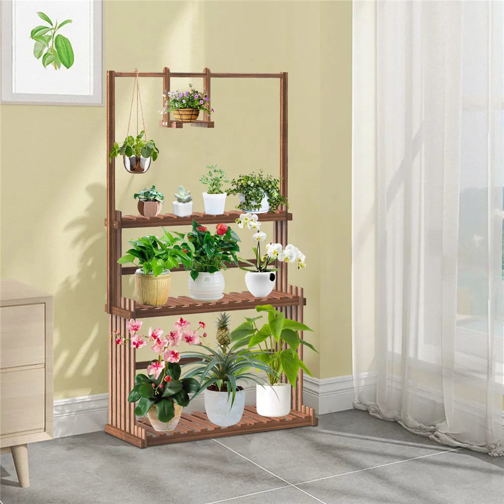 3-Tier Wooden Hanging Plant Stand