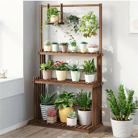3-Tier Wooden Hanging Plant Stand