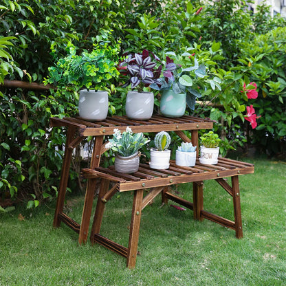 3 Tier Wooden Plant Stand Shelf