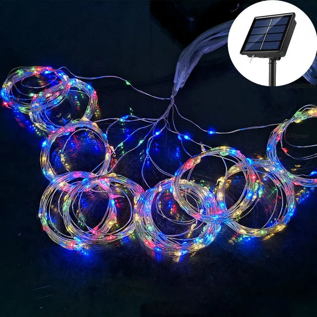 300 LED Solar Fairy Curtain Lights