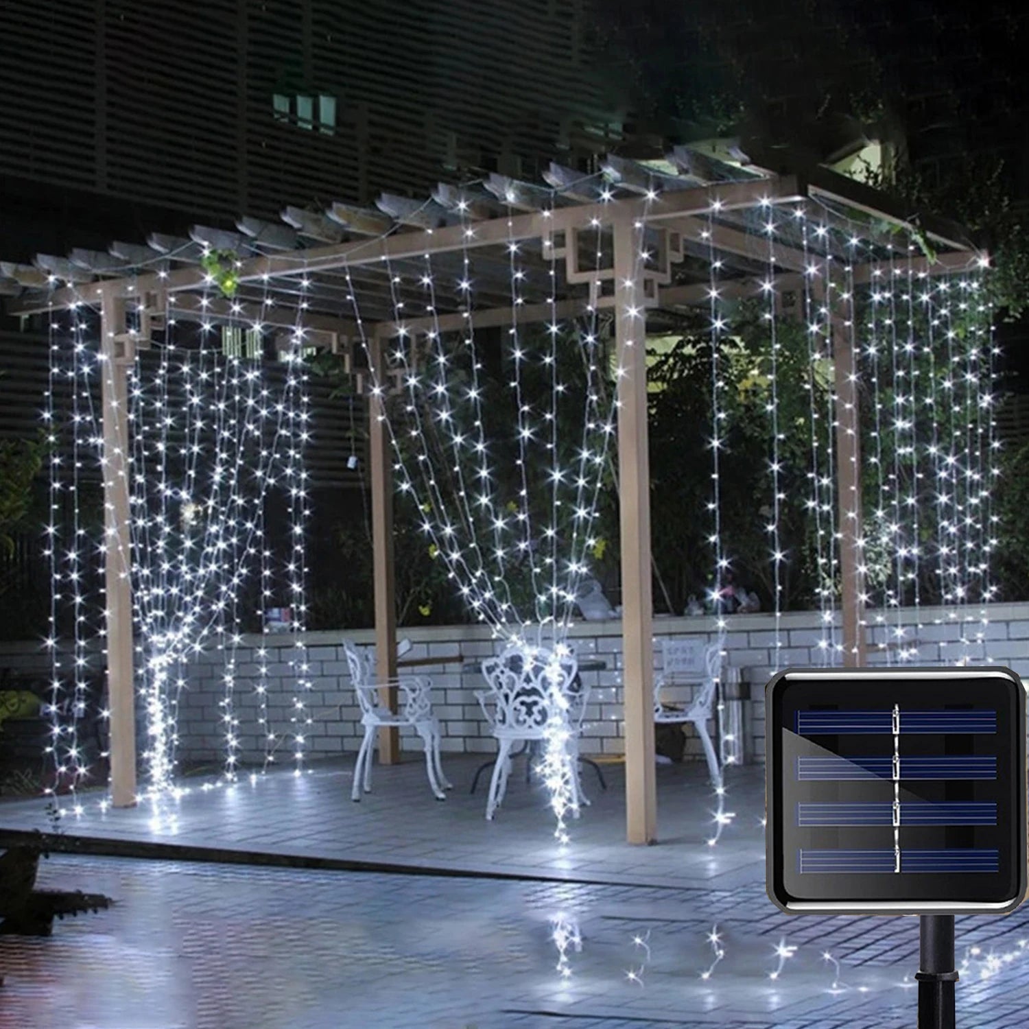 300 LED Solar Fairy Curtain Lights