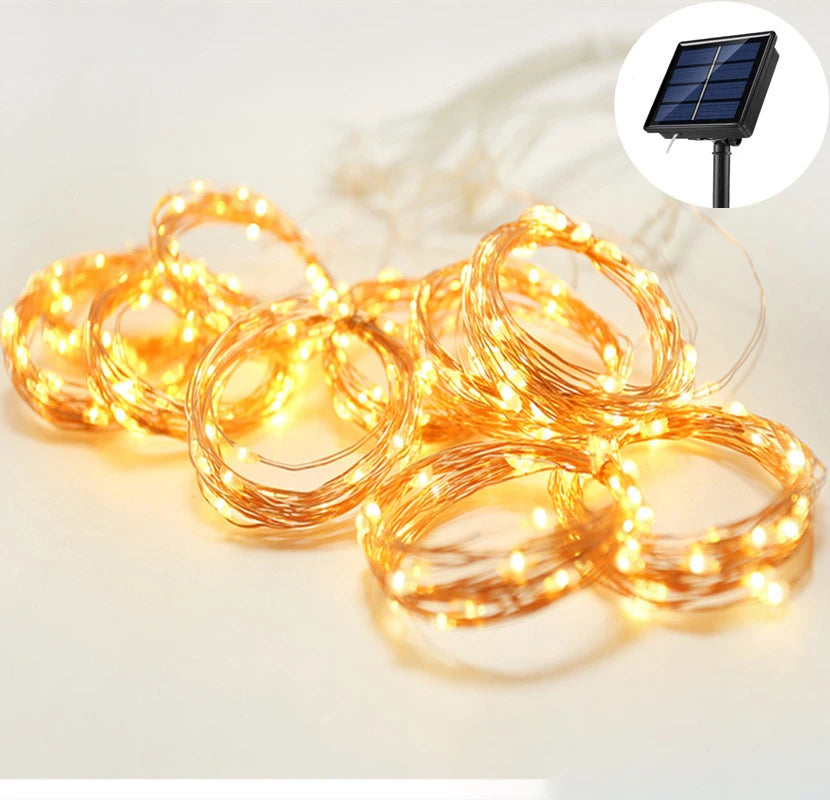 300 LED Solar Fairy Curtain Lights