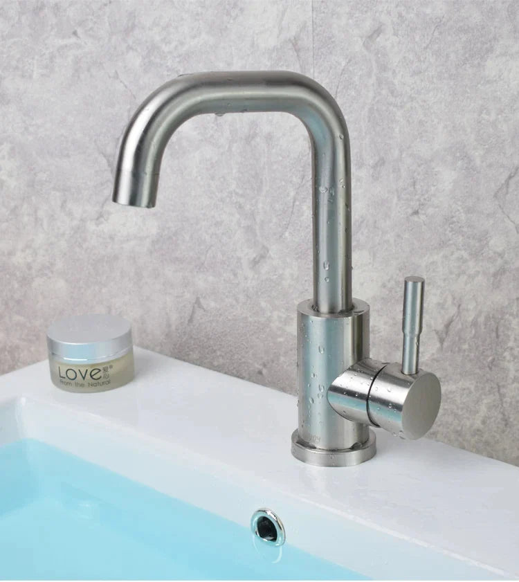 304 Stainless Steel Rotating Bathroom Sink Faucet