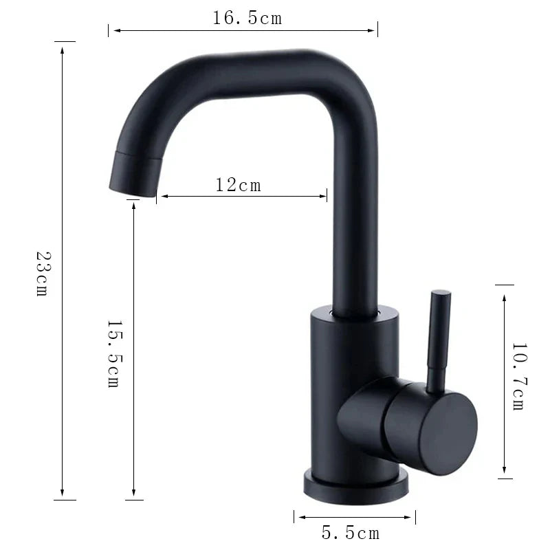 304 Stainless Steel Rotating Bathroom Sink Faucet