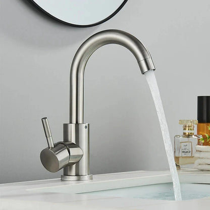 304 Stainless Steel Rotating Bathroom Sink Faucet