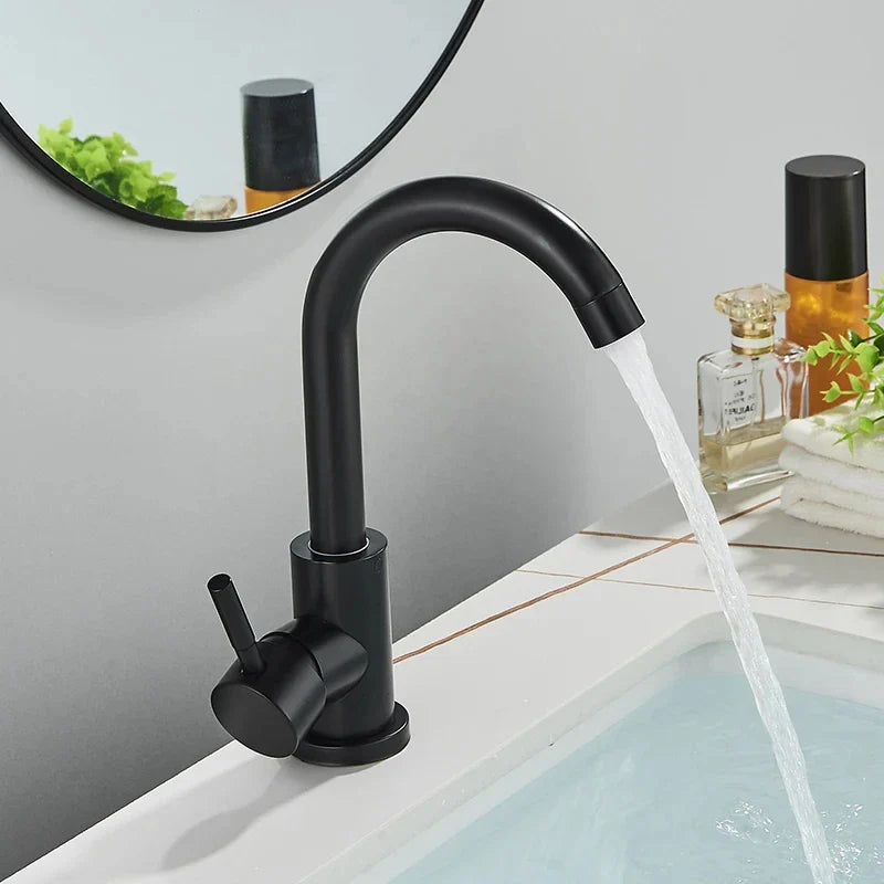 304 Stainless Steel Rotating Bathroom Sink Faucet