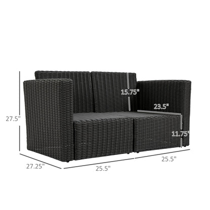 2 Piece Patio Corner Sofa Set