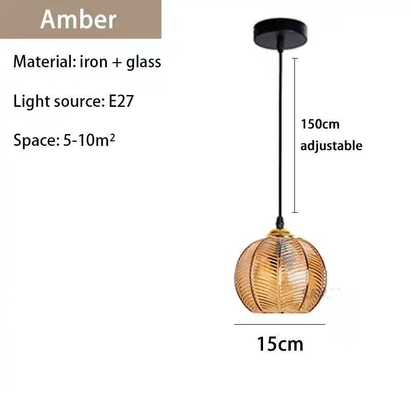 Leaf Pattern Glass Chandelier