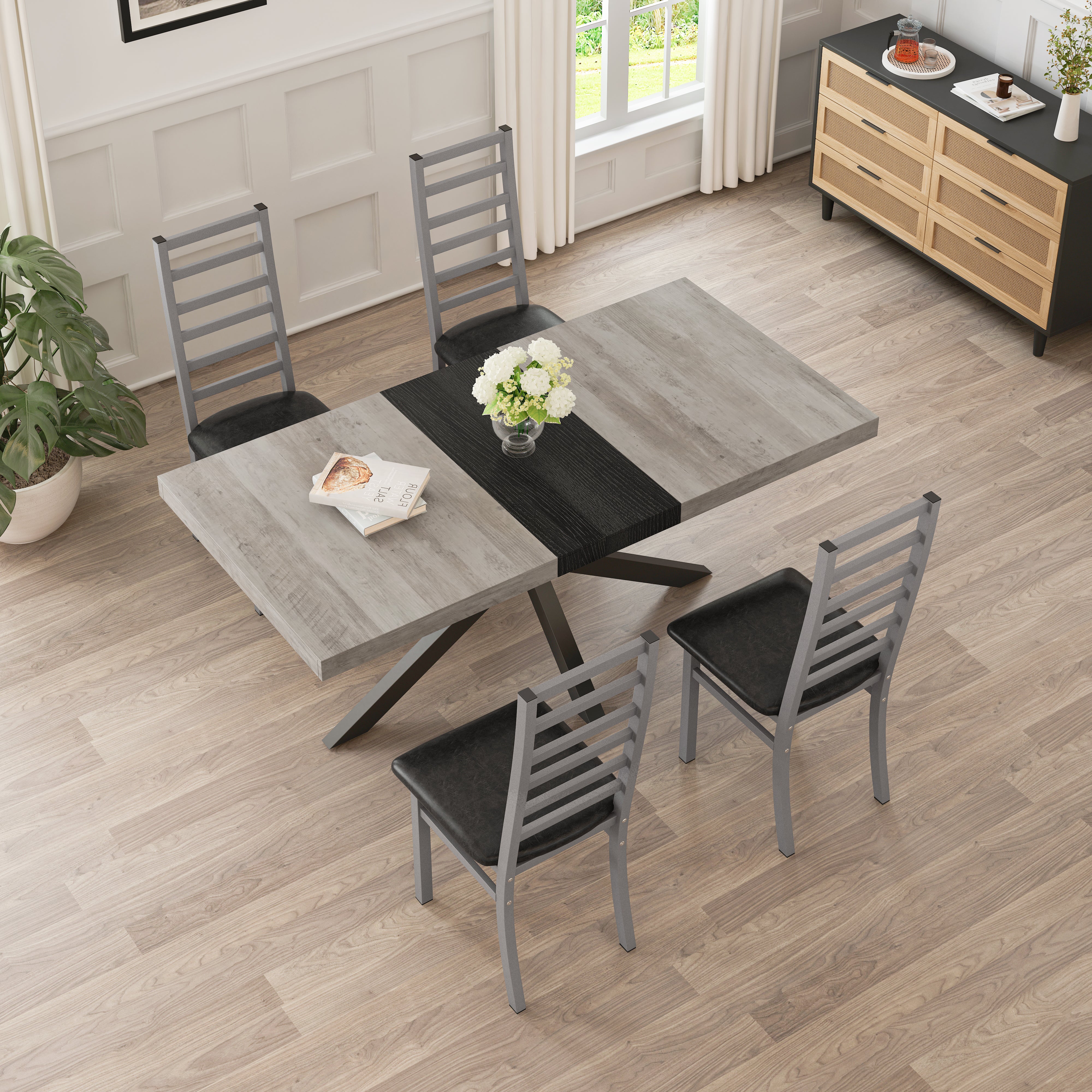 Grey Metal Dining Chairs