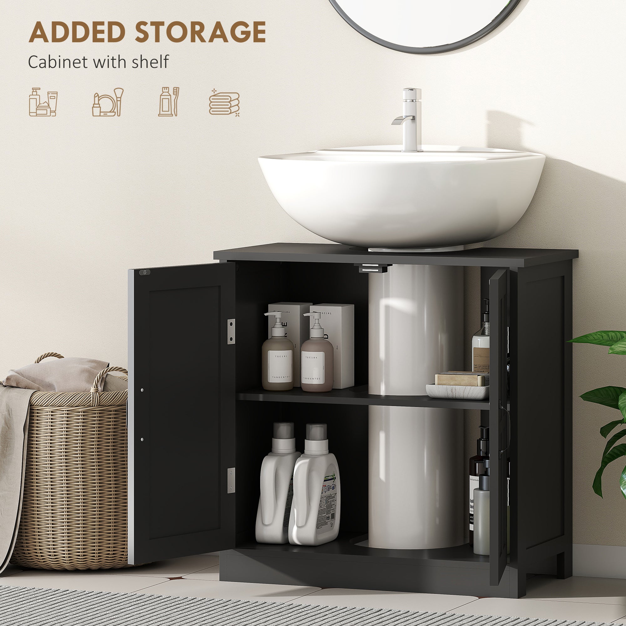 Black Bathroom Sink Cabinet
