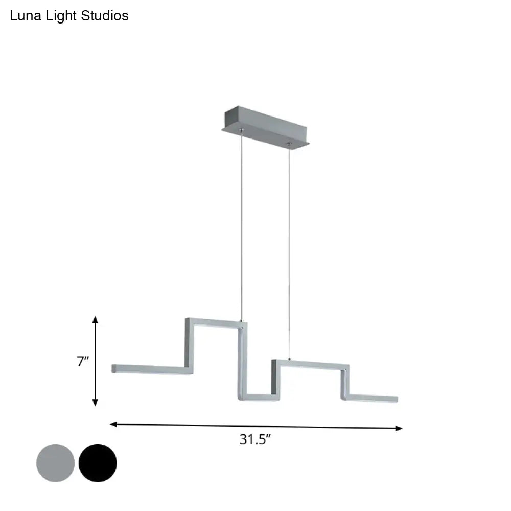 ديكوربايتس™ مصباح معلق LED خطي لجزيرة المطبخ مقاس 31.5 بوصة/39 بوصة - تصميم معدني بسيط باللون الأسود/الرمادي، الدافئ/الأبيض
