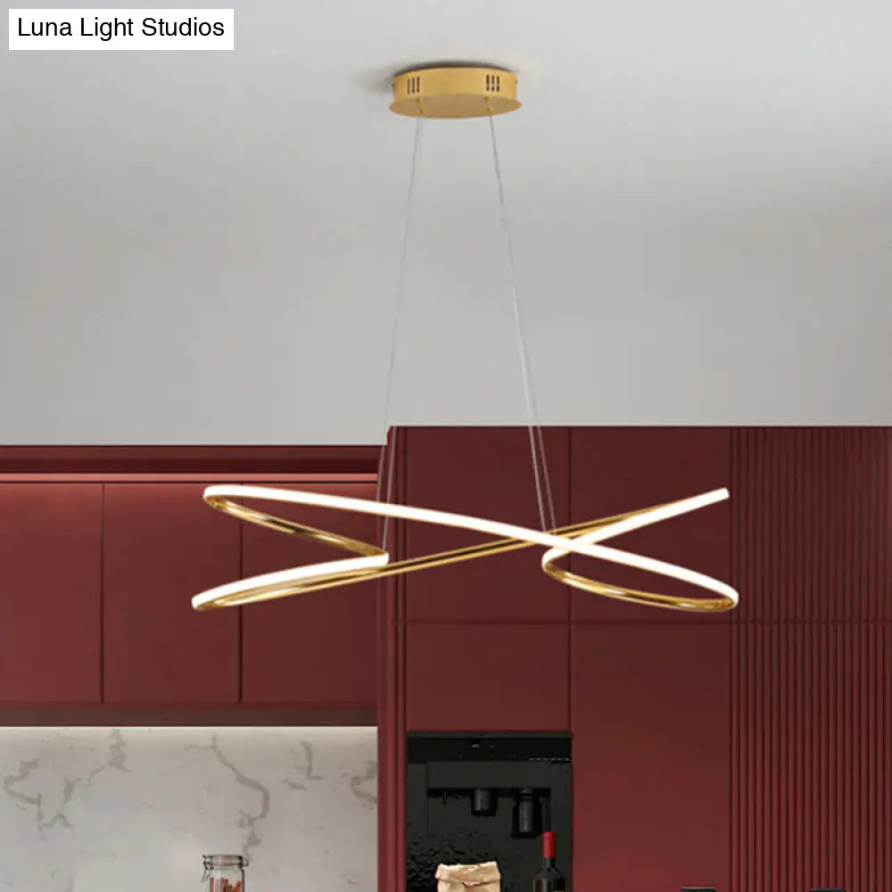 Lámpara colgante LED de araña de acrílico trenzado de 31,5" / 39" de ancho en cromo/oro - Iluminación cálida