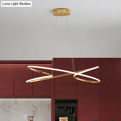 Lámpara colgante LED de araña de acrílico trenzado de 31,5" / 39" de ancho en cromo/oro - Iluminación cálida