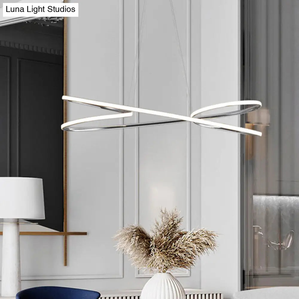 Lámpara colgante LED de araña de acrílico trenzado de 31,5" / 39" de ancho en cromo/oro - Iluminación cálida