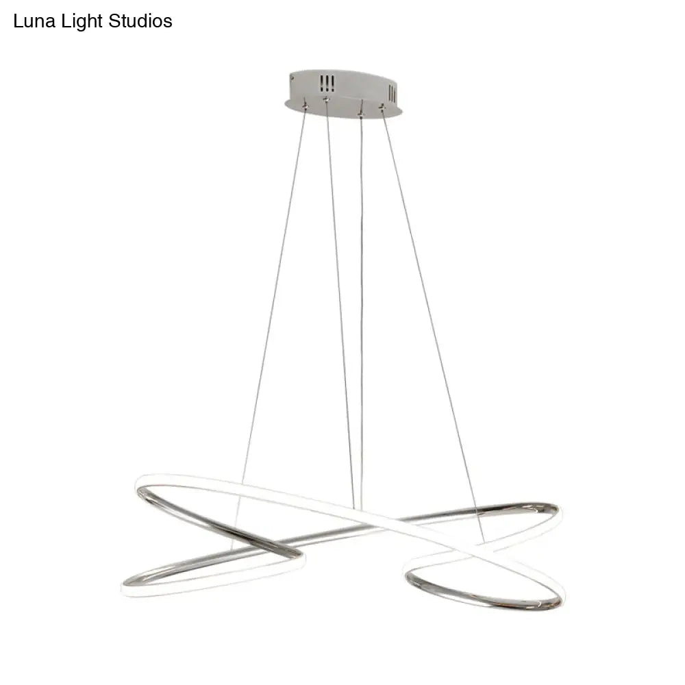 Lámpara colgante LED de araña de acrílico trenzado de 31,5" / 39" de ancho en cromo/oro - Iluminación cálida