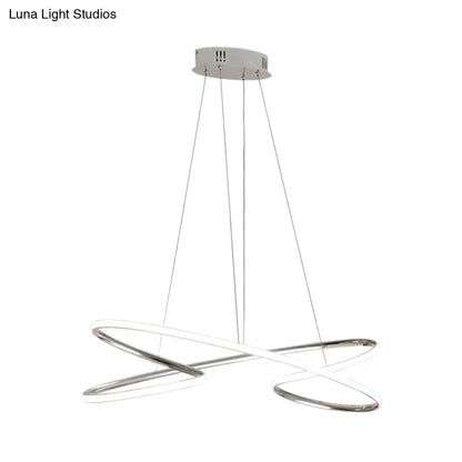 Lámpara colgante LED de araña de acrílico trenzado de 31,5" / 39" de ancho en cromo/oro - Iluminación cálida