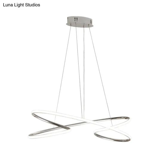 Lámpara colgante LED de araña de acrílico trenzado de 31,5" / 39" de ancho en cromo/oro - Iluminación cálida