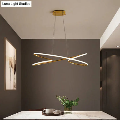 Lámpara colgante LED de araña de acrílico trenzado de 31,5" / 39" de ancho en cromo/oro - Iluminación cálida