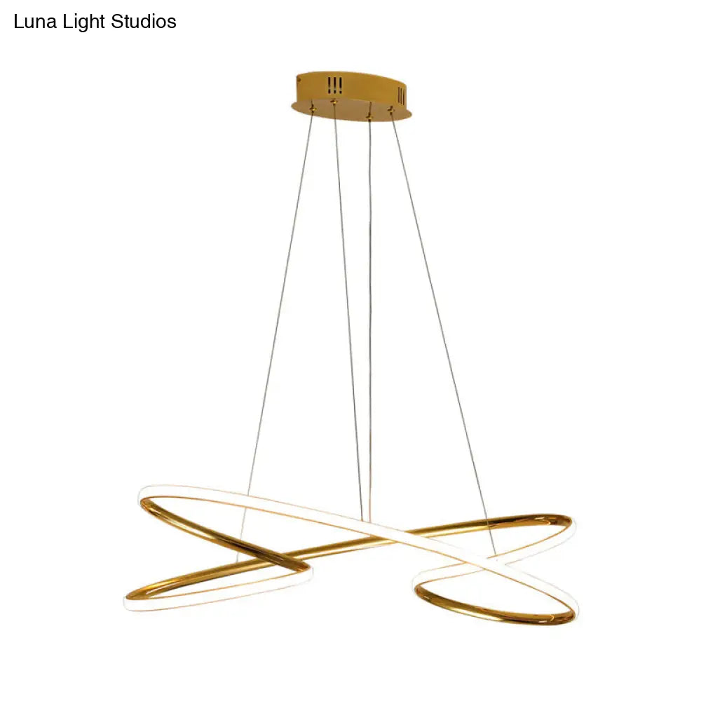 Lámpara colgante LED de araña de acrílico trenzado de 31,5" / 39" de ancho en cromo/oro - Iluminación cálida