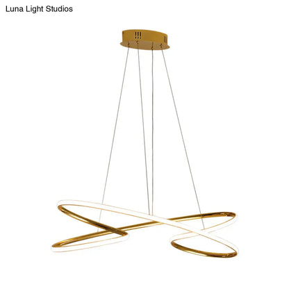 Lámpara colgante LED de araña de acrílico trenzado de 31,5" / 39" de ancho en cromo/oro - Iluminación cálida