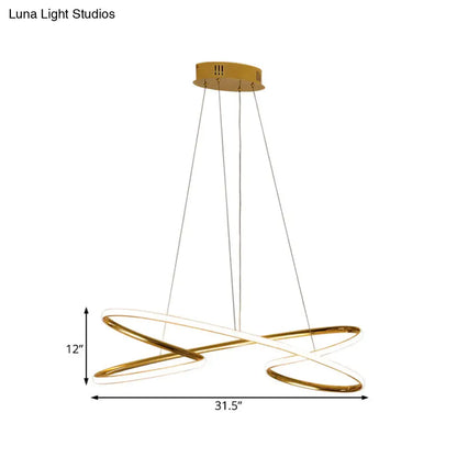 Lámpara colgante LED de araña de acrílico trenzado de 31,5" / 39" de ancho en cromo/oro - Iluminación cálida