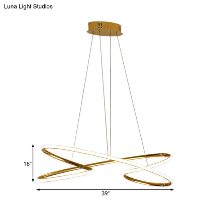 Lámpara colgante LED de araña de acrílico trenzado de 31,5" / 39" de ancho en cromo/oro - Iluminación cálida