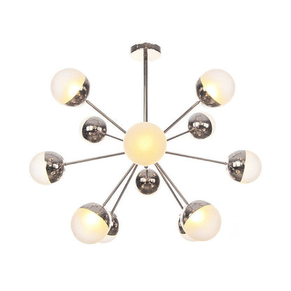 Lámpara de techo semiempotrada DecorBites™ Globe para comedor, con cristal blanco/transparente/gris ahumado - 9/12/15 luces - Diseño contemporáneo en cobre/cromo/oro