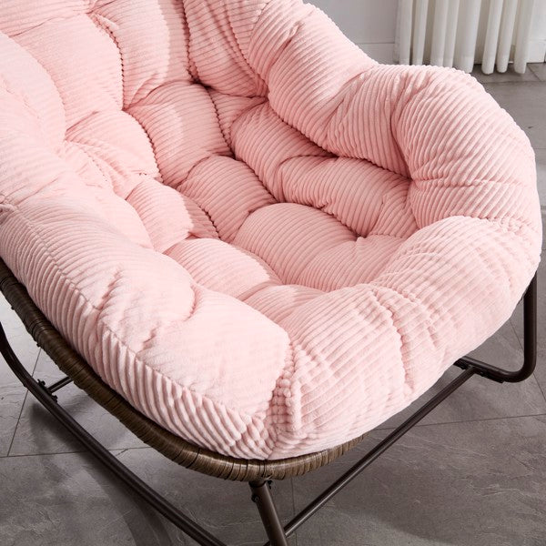 Pink Rattan Rocking Chair