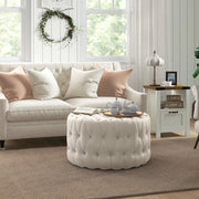 Gray Velvet Ottoman Table
